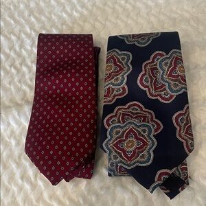 Elegant Burgundy and Navy Ties Set